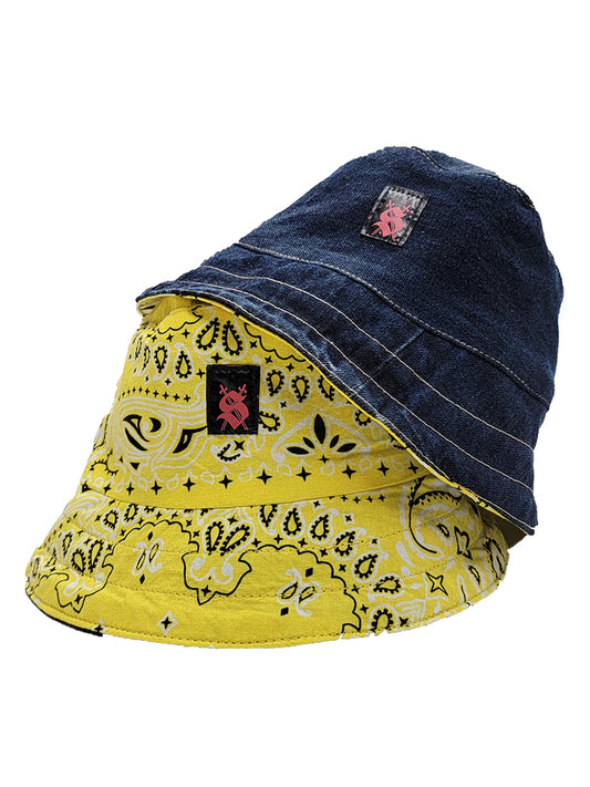 Denim/Yellow Bandana Bucket Hat
