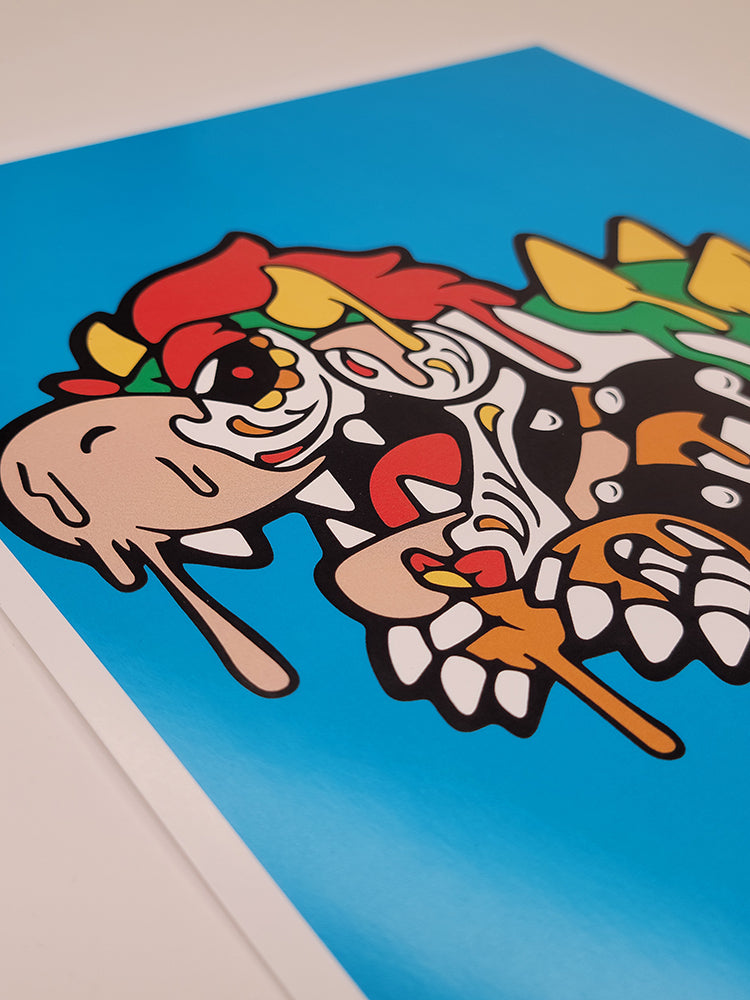 Bowser Day of the Dead Drip Art Print